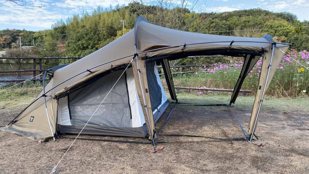 ウカ フルオープンでインナーテント サイド